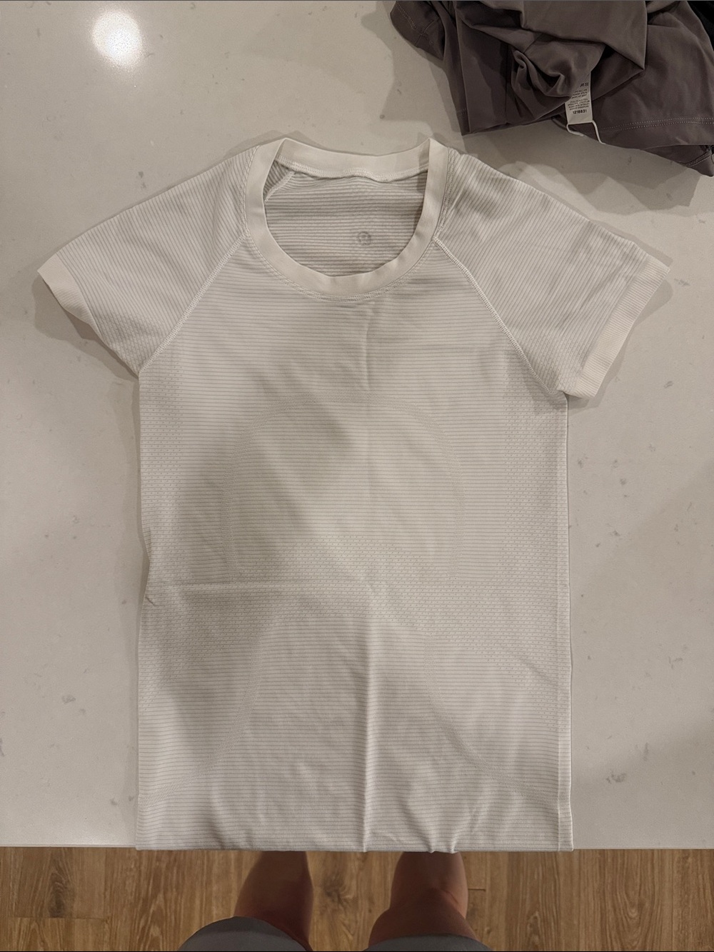 Swiftly White Striped Short Sleeve Women's Top